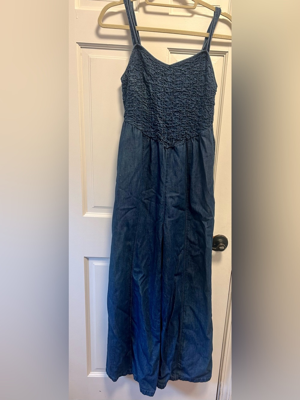 American Eagle Outfitters Light Blue Denim Ribbed Top jumpsuits